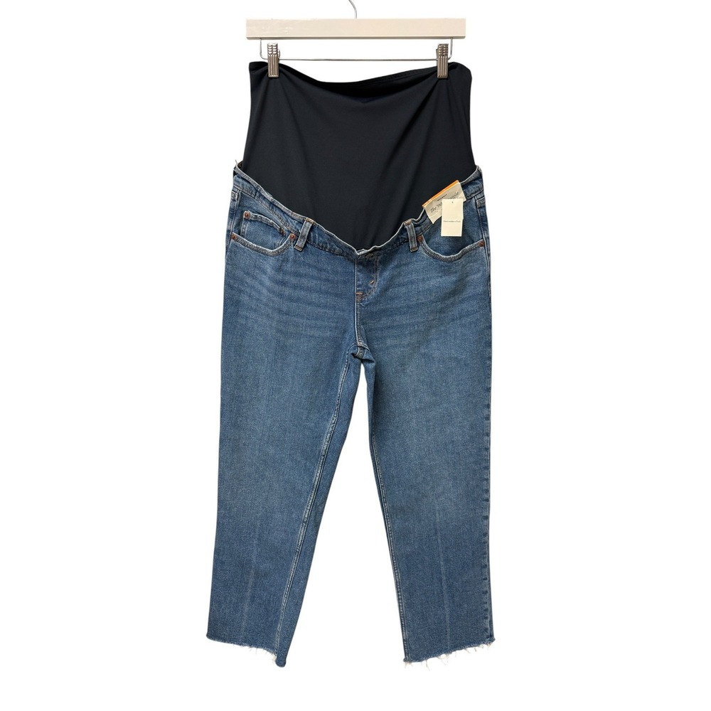 NWT Abercrombie & Fitch The 90's Straight Maternity Jeans Womens 10s/30 Blue - Picture 3 of 8
